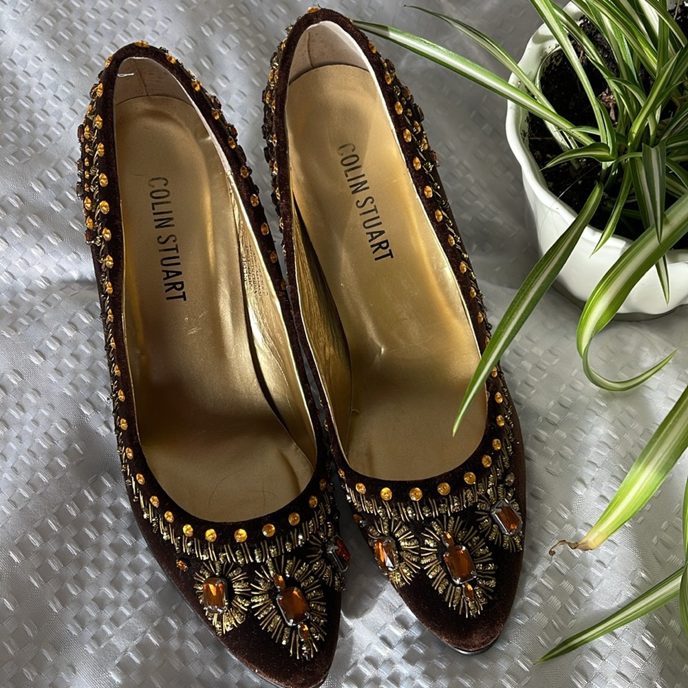 🌸Colin Stuart jewelled 4” heeled shoes